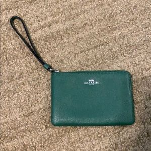 Green Coach wristlet
